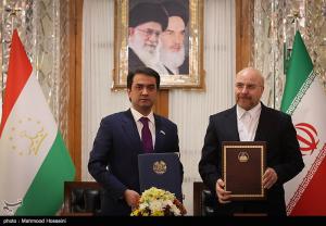 دیدار و امضای تفاهم نامه روسای مجلس ایران و تاجیکستان +عکس