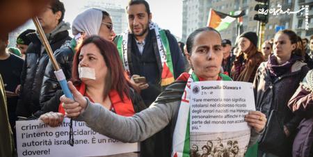 تظاهرات طرفداران فلسطین در «رم» و «میلان» با وجود اعلام ممنوعیت از سوی پلیس