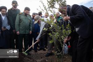 آیین کاشت ۲۴۰۰۰ نهال به یاد شهدا +عکس