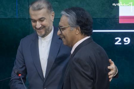 نشست خبری مشترک امیرعبداللهیان و وزیر خارجه پاکستان +عکس