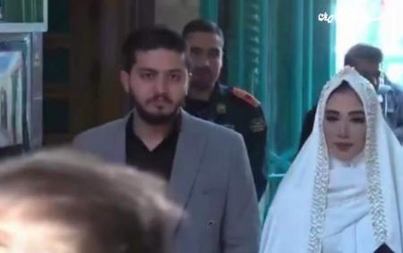 حضور عروس و داماد پای صندوق رای +فیلم