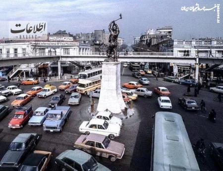 تهران قدیم| ترافیک چهارراه مخبرالدوله ۵۰ سال قبل/ عکس