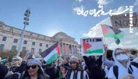 حرکت متفاوت دانشجویان کالج ویتمن در حمایت از مردم فلسطین +فیلم