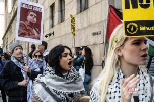 اعتراض دانشجویان آمریکایی به جنایات در غزه +عکس