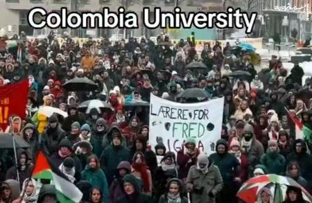 Massive demonstration of Columbia University students in support of Palestine + video