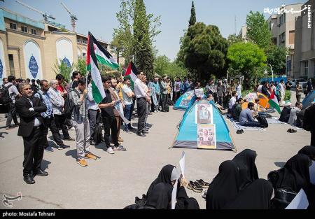  تجمع دانشجویان دانشگاه های تهران در حمایت از دانشجویان آمریکا