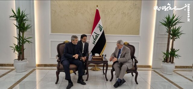 رایزنی علی باقری با وزیر خارجه عراق در بغداد