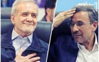 مناظره غیابی  پزشکیان و احمدی‌نژاد