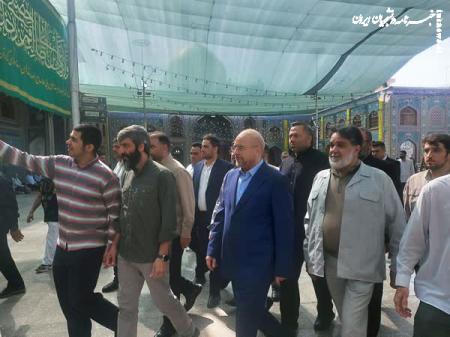قالیباف برای شرکت در انتخابات در حرم عبدالعظیم حضور یافت