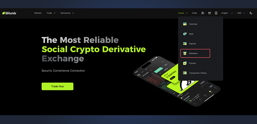 آموزش برداشت ارز از اپلیکیشن سایت صرافی بیت یونیکس Bitunix برای ایرانیان