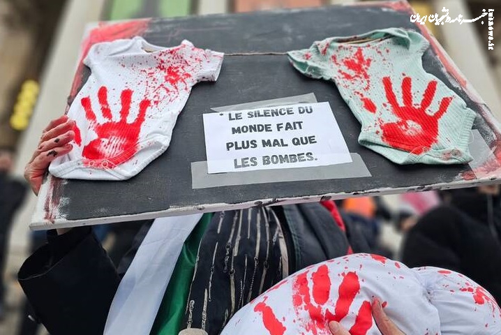 همبستگی مردم بلژیک با فلسطین و غزه +عکس