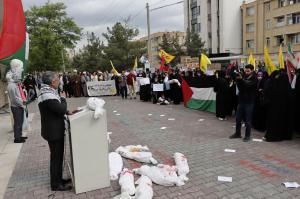 تجمع دانشجویان، اساتید و کارکنان دانشگاه در محکومیت جنایات رژیم صهیونیستی و حمایت از مردم مظلوم غزه +عکس