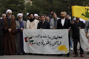 تجمع دانشجویان، اساتید و کارکنان دانشگاه در محکومیت جنایات رژیم صهیونیستی و حمایت از مردم مظلوم غزه +عکس