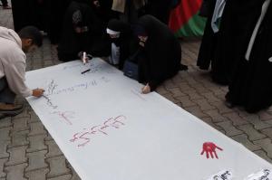 تجمع دانشجویان، اساتید و کارکنان دانشگاه در محکومیت جنایات رژیم صهیونیستی و حمایت از مردم مظلوم غزه +عکس