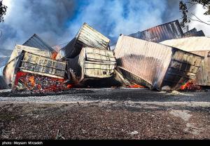 خسارات انفجار در اسکله شهید رجایی بندرعباس +عکس