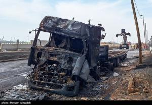 خسارات انفجار در اسکله شهید رجایی بندرعباس +عکس