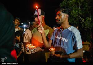 سوگواری ساکنین کیش برای جان‌باختگان حادثه بندر عباس +عکس