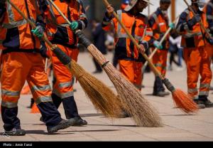 جاروزنی صحن حرم شاهچراغ (ع)+عکس