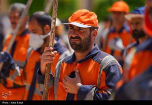 جاروزنی صحن حرم شاهچراغ (ع)+عکس