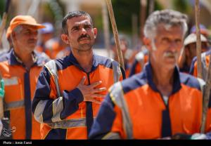 جاروزنی صحن حرم شاهچراغ (ع)+عکس