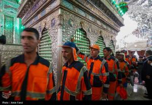 جاروزنی صحن حرم شاهچراغ (ع)+عکس