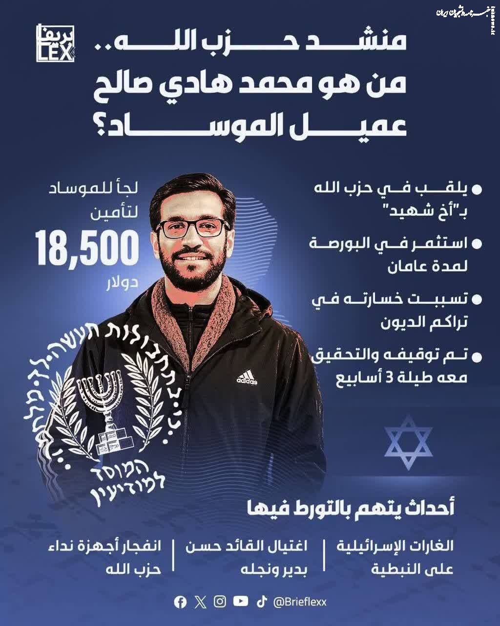 محمد هادی صالح جاسوسی که اطلاعات حزب‌الله را فروخت بازاداشت شد+تصاویر