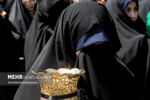دسته عزاداری خادمان بانوی کرامت در روز شهادت جوادالائمه +عکس