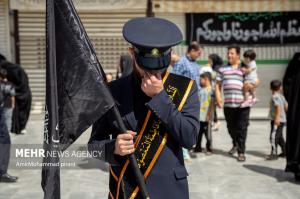 دسته عزاداری خادمان بانوی کرامت در روز شهادت جوادالائمه +عکس