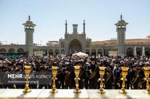 دسته عزاداری خادمان بانوی کرامت در روز شهادت جوادالائمه +عکس