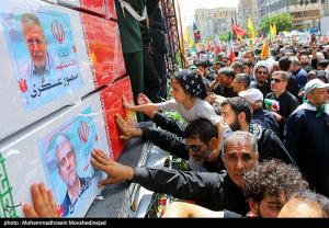 تشییع شهدای اقتدار ملی در تهران +عکس