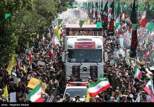 تشییع شهدای اقتدار ملی در تهران +عکس