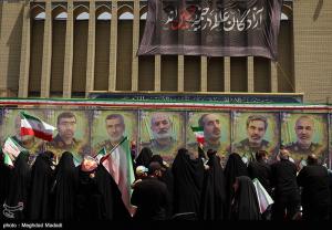 تشییع شهدای اقتدار ملی در تهران +عکس