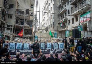 مراسم عزاداری برای ۱۸ شهید حملات رژیم صهیونیستی در محله نارمک +عکس