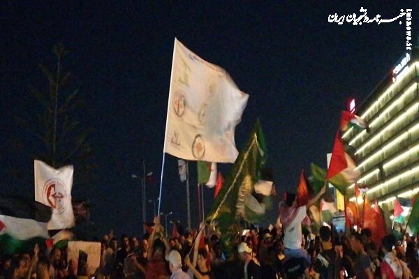 تظاهرات حمایت از غزه مقابل سفارت آمریکا در تونس