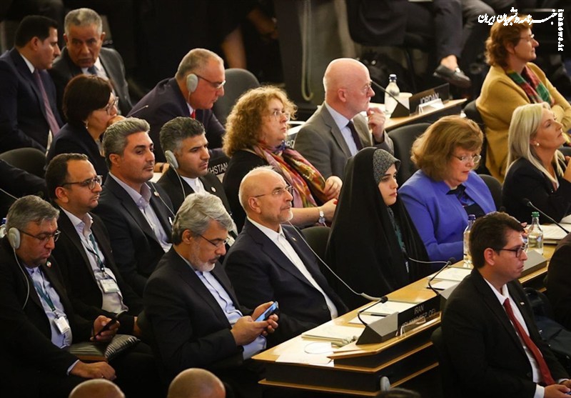 حضور قالیباف و هیئت پارلمانی ایران در مراسم افتتاحیه ششمین کنفرانس رؤسای مجالس جهان