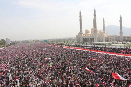 تقبیح اقدامات صهیونیستی مصر و عربستان در راهپیمایی میلیونی یمن
