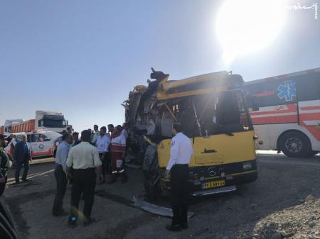تصادف اتوبوس دانشجویان در جاده سمنان - سرخه