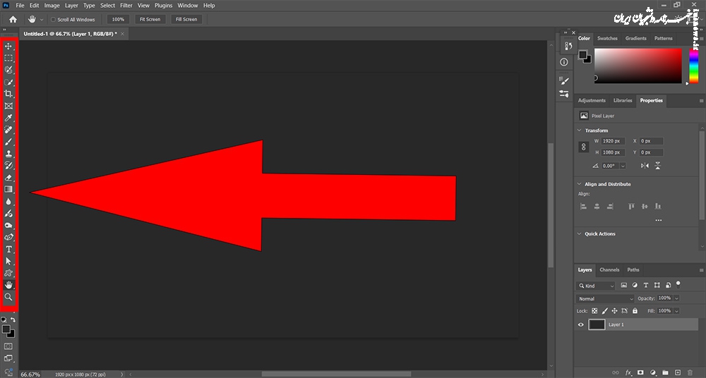 نوار ابزار فتوشاپ و نحوه کارکرد ابزارهای آن