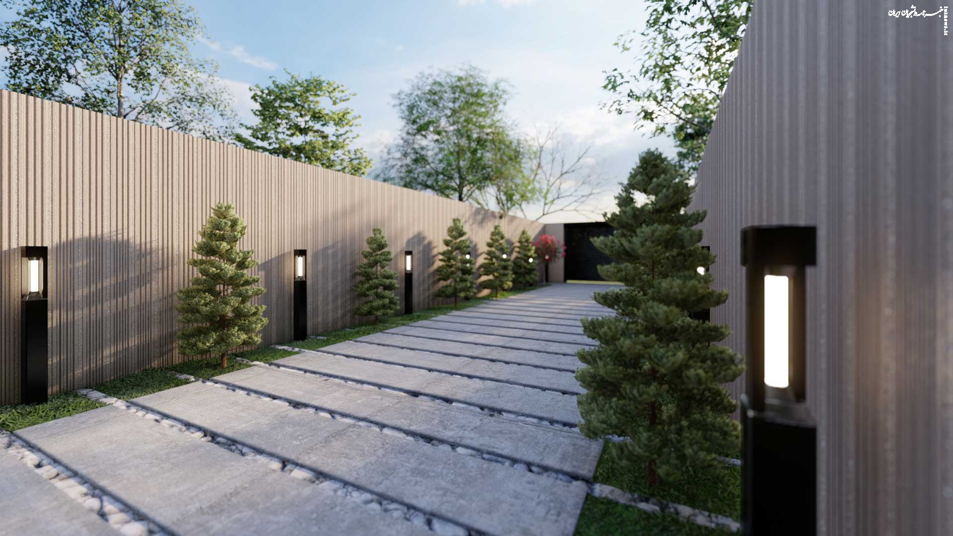 طراحی ورودی باغ ویلا - تلفیق زیبایی، عملکرد و آرامش در محوطه‌سازی ویلا