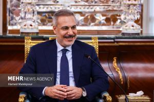 دیدار وزیر امور خارجه ترکیه با رئیس مجلس شورای اسلامی +عکس