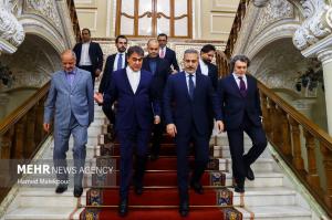 دیدار وزیر امور خارجه ترکیه با رئیس مجلس شورای اسلامی +عکس