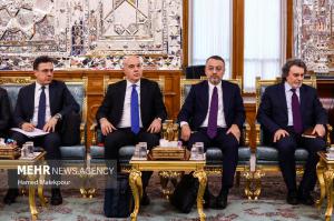 دیدار وزیر امور خارجه ترکیه با رئیس مجلس شورای اسلامی +عکس