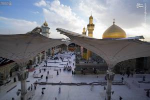 مفروش شدن صحن ‌مطهر علوی با فرش ایرانی +عکس