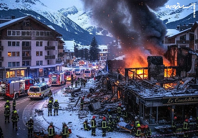 ۴۰ کشته و ۱۱۵ زخمی در آتش‌سوزی سوئیس 