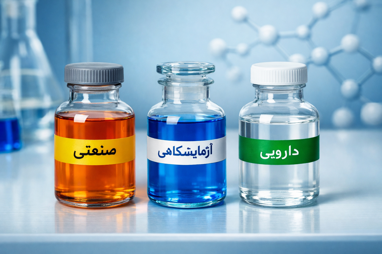 فرق مواد شیمیایی صنعتی، آزمایشگاهی و دارویی چیست؟
