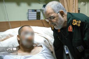 عیادت فرمانده کل سپاه از مجروحان حوادث تروریستی اخیر +عکس