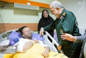 عیادت فرمانده کل سپاه از مجروحان حوادث تروریستی اخیر +عکس