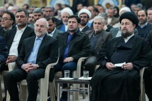 تجدید میثاق رئیس و نمایندگان مجلس با آرمان‌های امام خمینی(ره) +عکس