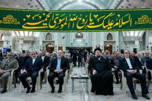 تجدید میثاق رئیس و نمایندگان مجلس با آرمان‌های امام خمینی(ره) +عکس