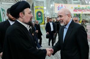 تجدید میثاق رئیس و نمایندگان مجلس با آرمان‌های امام خمینی(ره) +عکس